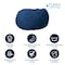 Flash Furniture Bean Bag Chair, 42 in W 42" L 19" H DG-BEAN-LARGE-DENIM-GG - alternate 2